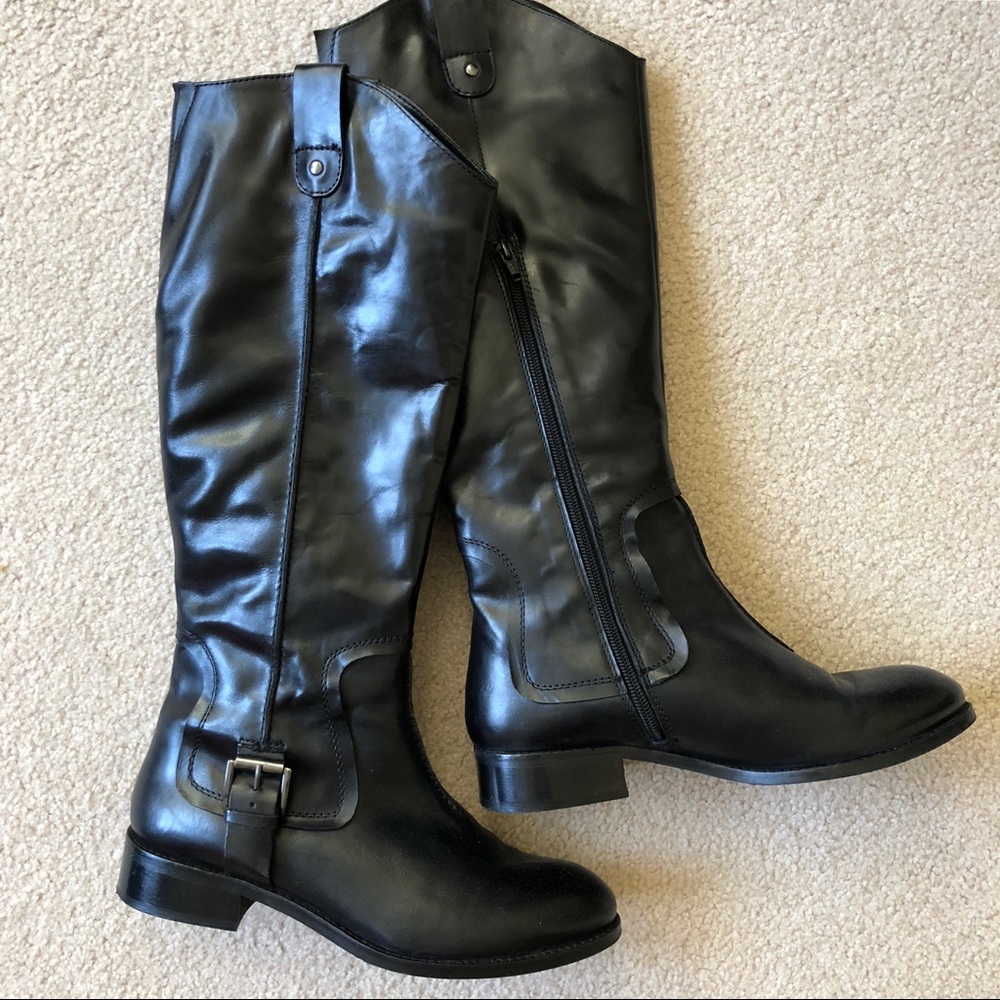 [Seychelles] Black Leather Buckle Riding Boots